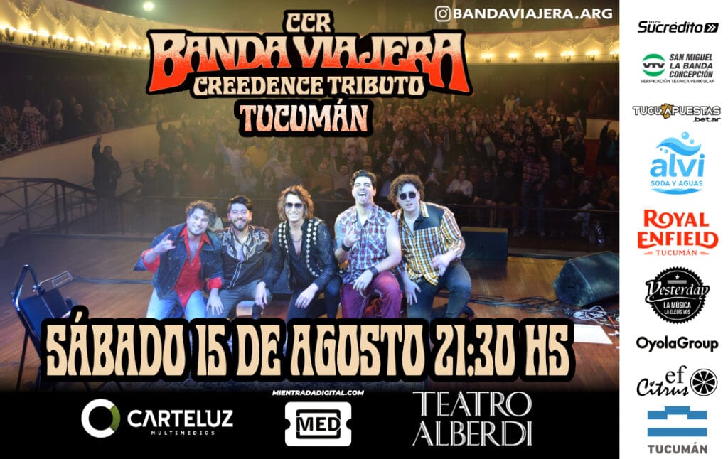 BANDA VIAJERA - TRIBUTO A CREEDENCE - 15/08/2026 - 21.30hs