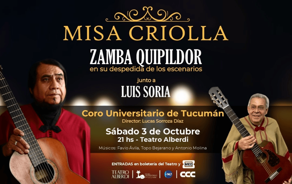 MISA CRIOLLA – ZAMBA QUIPILDOR – 03/10/2026 – 21.00hs
