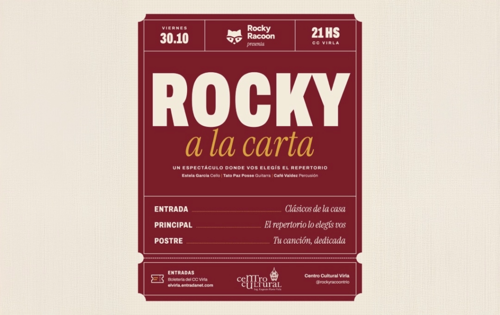 ROCKY RACOON A LA CARTA – 30/10/2026 – 21.00hs